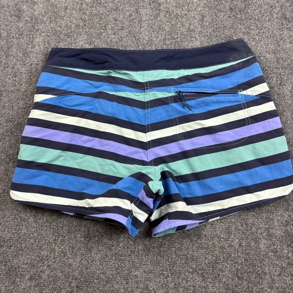 PATAGONIA Women’s W’s Wavefarer Boardshort 5” Water Ribbons: Dam Blue size: 8 - Picture 3 of 11